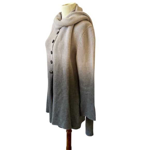 MARC CAIN SWEATER CARDIGAN SCARF SET WOOL ALPACA BLD COZY CHIC LUXURY KNIT 2 - Picture 6 of 12